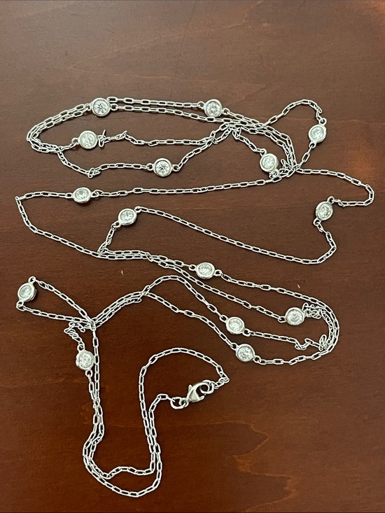 Jewelry - 52” Sterling Silver & Cubic Zirconia “Diamonds by the Yard” Style Necklace - NWT